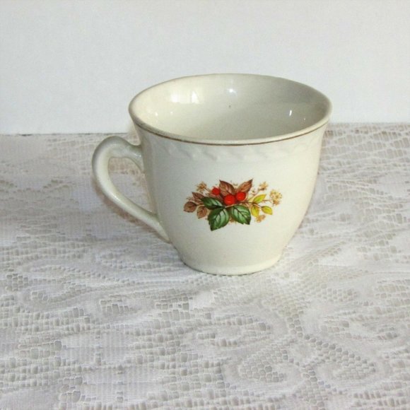 Vintage H. AYNSLEY Coffee Tea Cup Teacup Antique Leaves & Berries Cottagecore - Picture 2 of 5